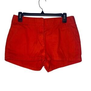 Women's J Crew Red Cotton Chino Shorts Size 6 Preppy Casual Vacation